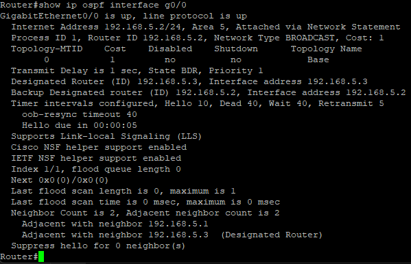 show ip ospf interface g0/0