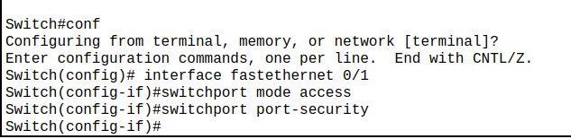 Portsecurity aktivieren