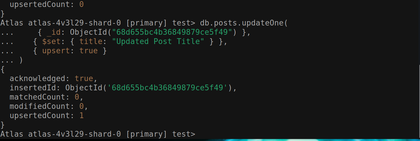 update documents with upsert
